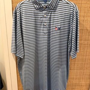 Classic Striped Polo Shirt - Gray and White